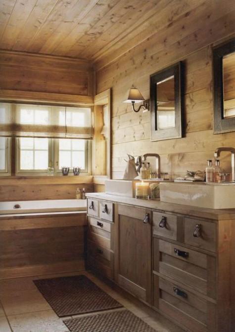 A statement ‍light fixture becomes a focal point⁣ in your Chalet Bathroom