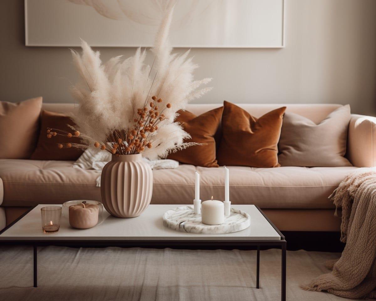 Incorporate a nature-inspired color gradient for depth in your Earthy Living Room