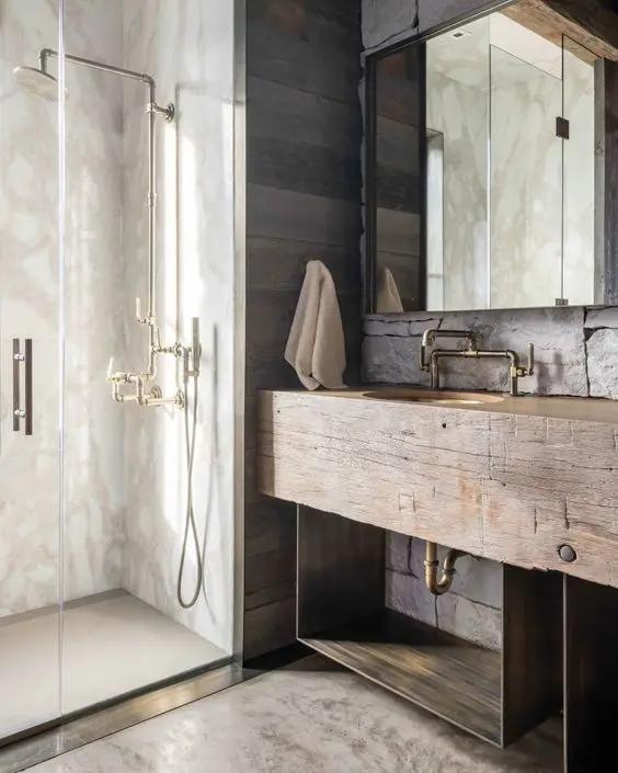 Modern fixtures ⁤blend beautifully in⁤ a Chalet ‍Bathroom design