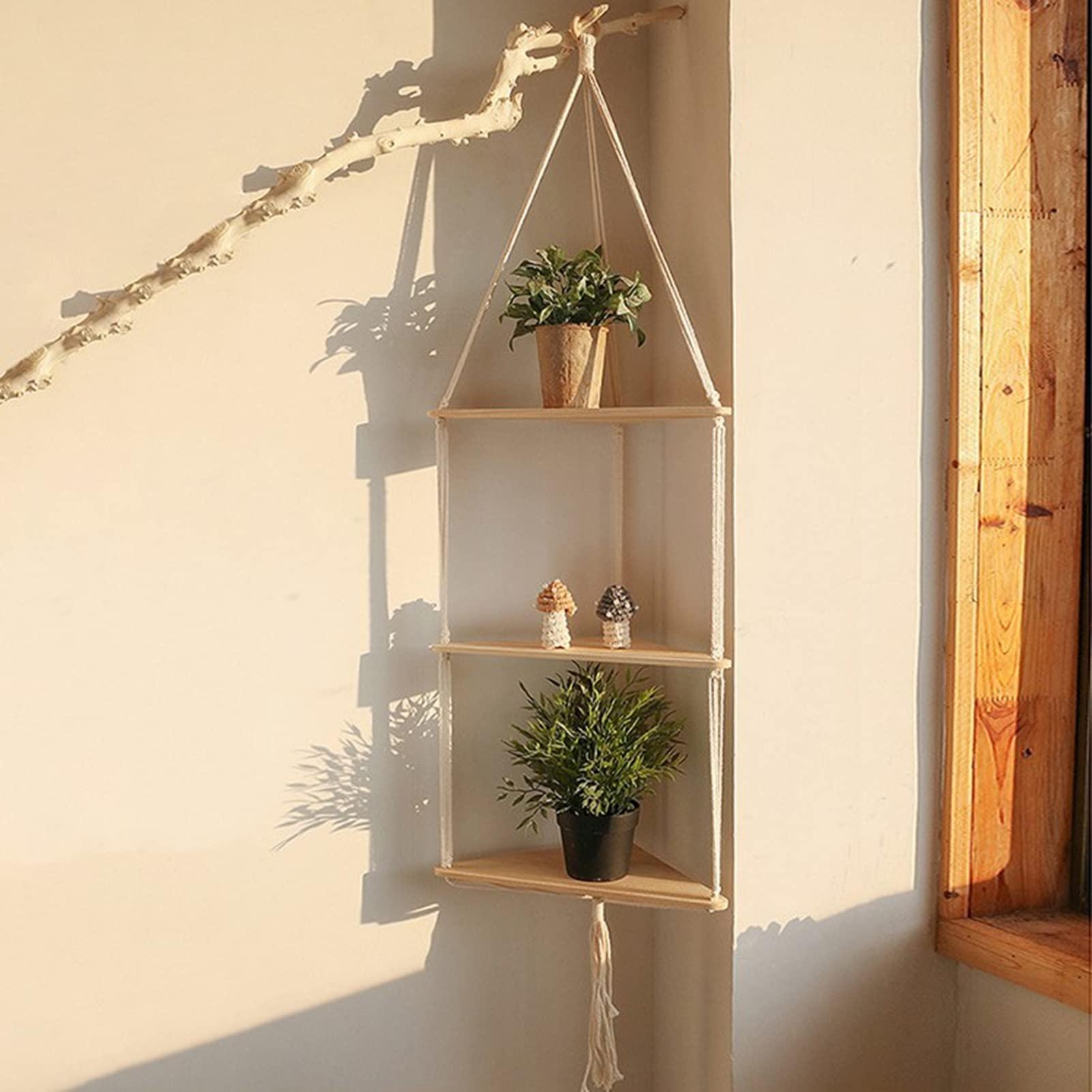 Floating wooden ​shelves for a chic boho ⁣bathroom look