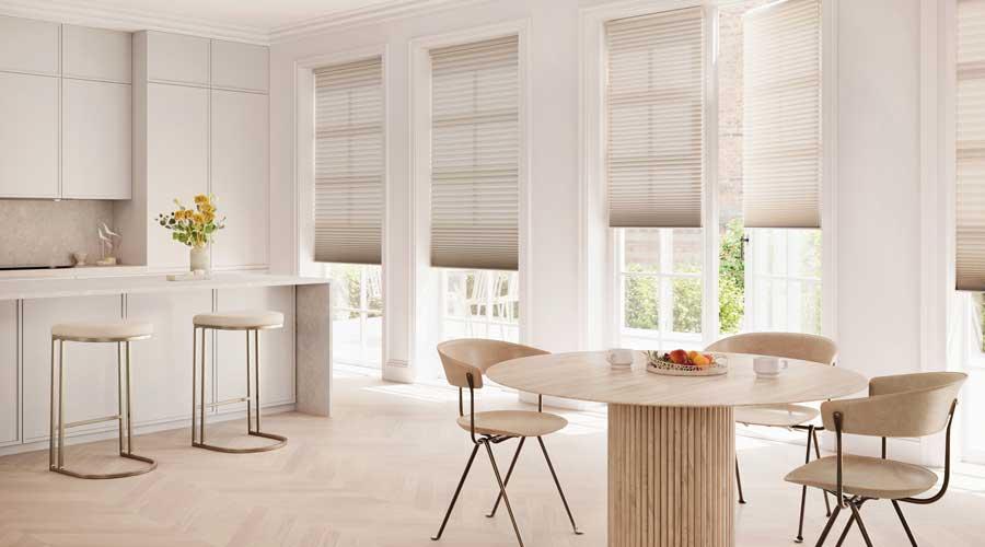 Select minimalistic window treatments for a sleek appearance in your contemporary living room