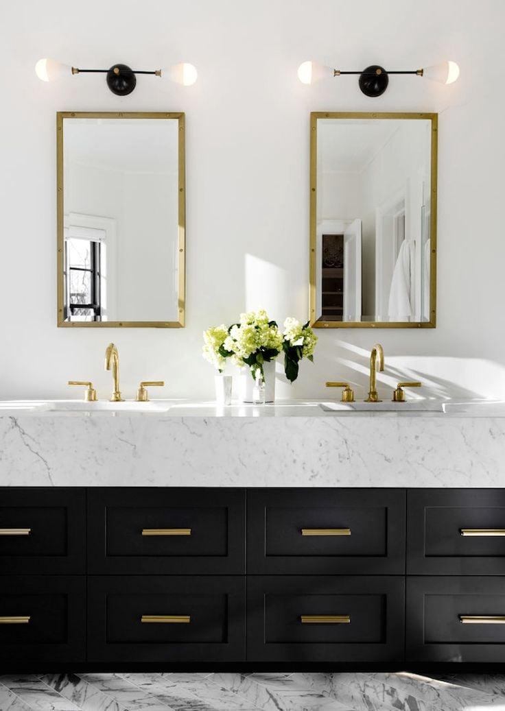 Brass hardware to elevate your boho bathroom fixtures