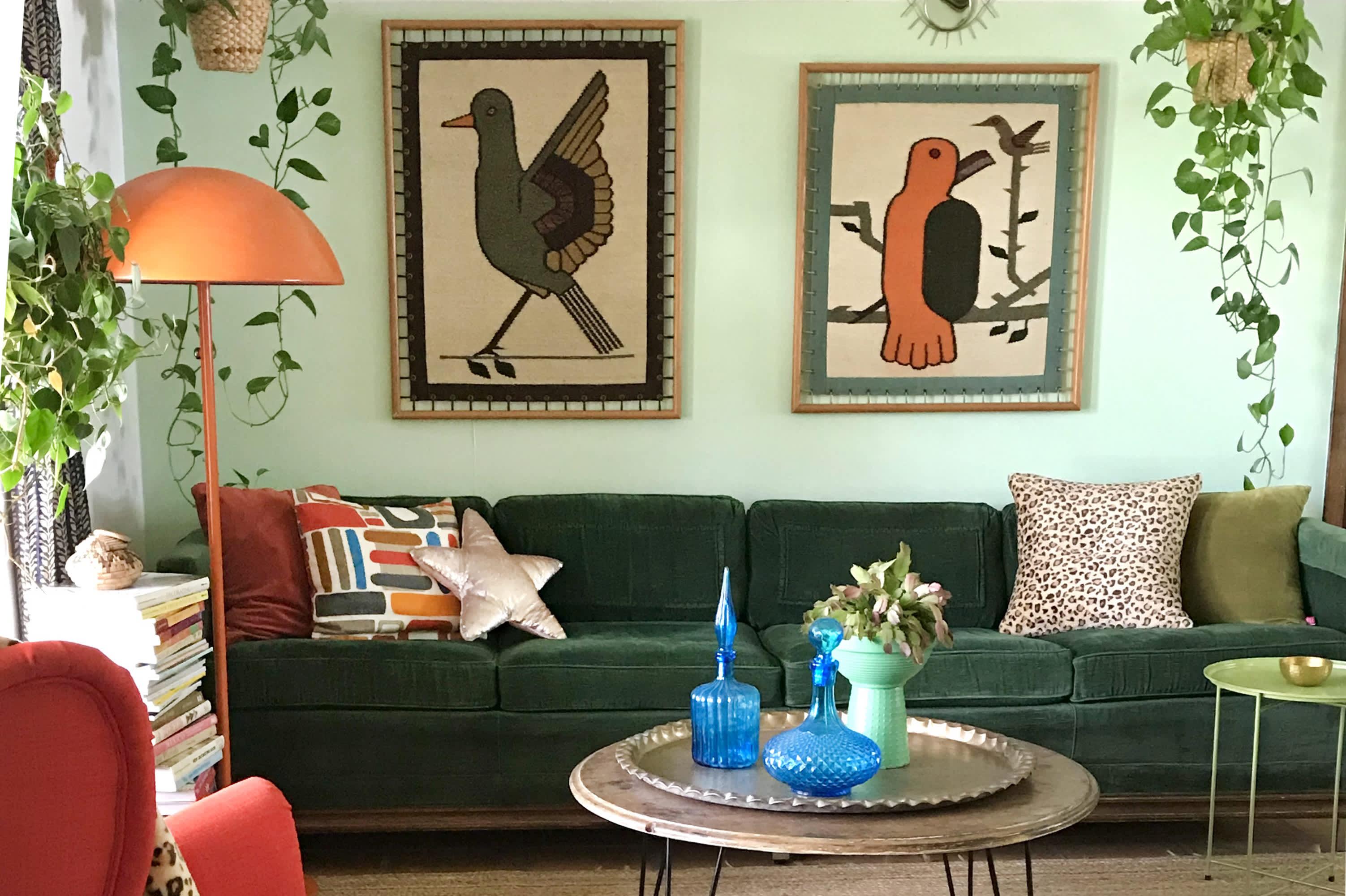 Incorporate eclectic art pieces that reflect your personality in the Boho Living Room