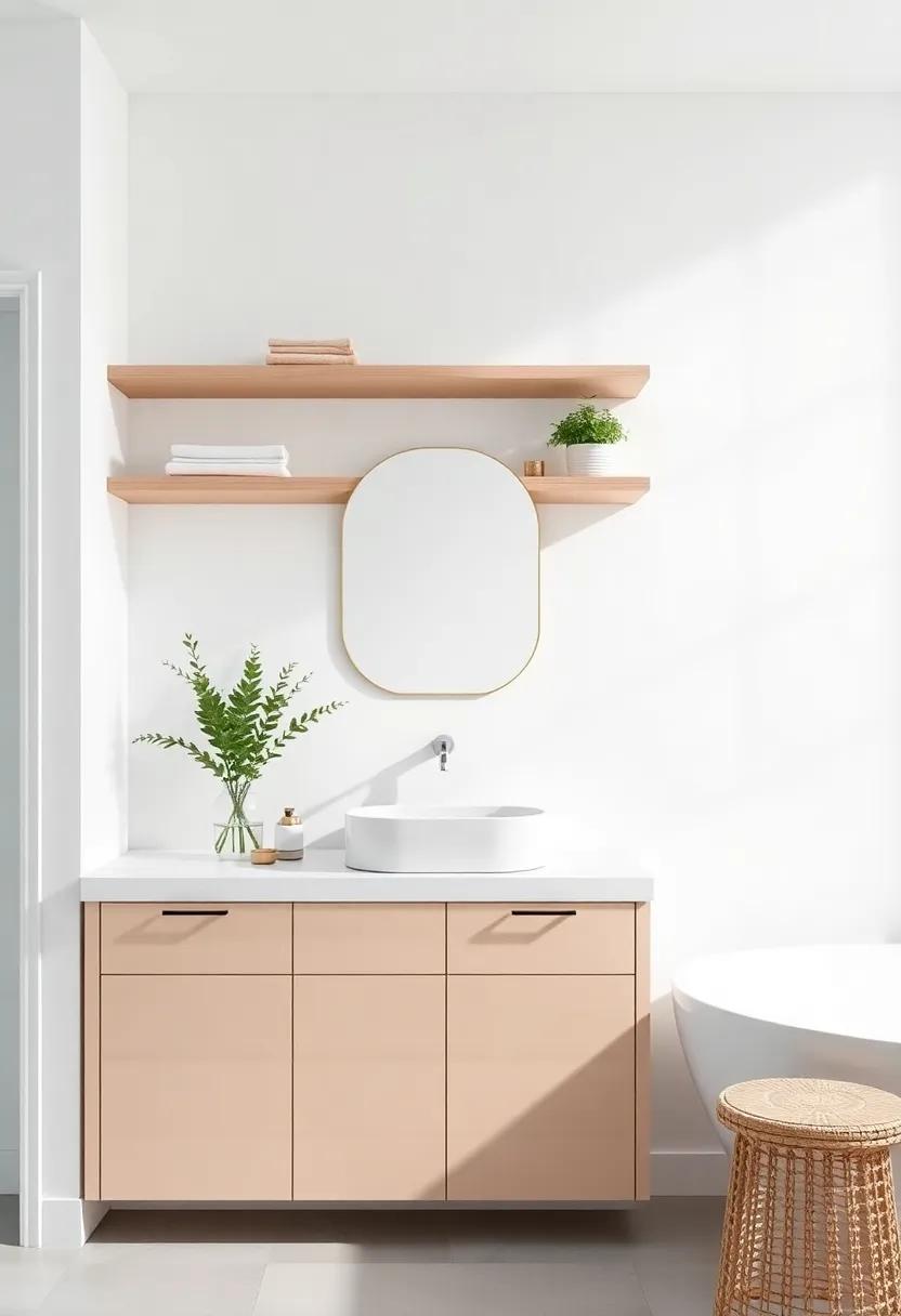 utilizing Open Shelving ⁢for an Organized Minimalist Bathroom Look