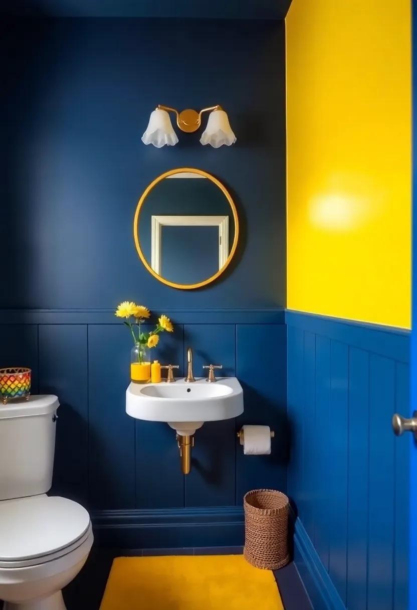 6) ⁤Navy ‌Blue ⁤and‌ Bright Yellow: Create a striking⁣ contrast with rich navy blue ⁣walls‍ complemented by cheerful yellow accents⁣ that energize the room