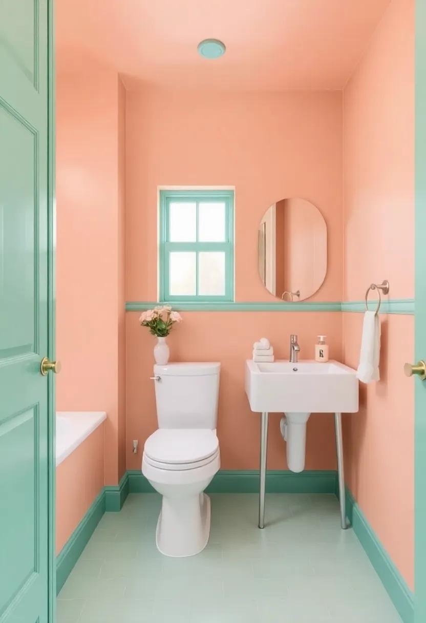 5) Pastel Peach and Mint: Brighten up your ⁢space with cheerful pastel peach ​tones and​ refreshing ‌mint‍ greens for a playful yet chic atmosphere