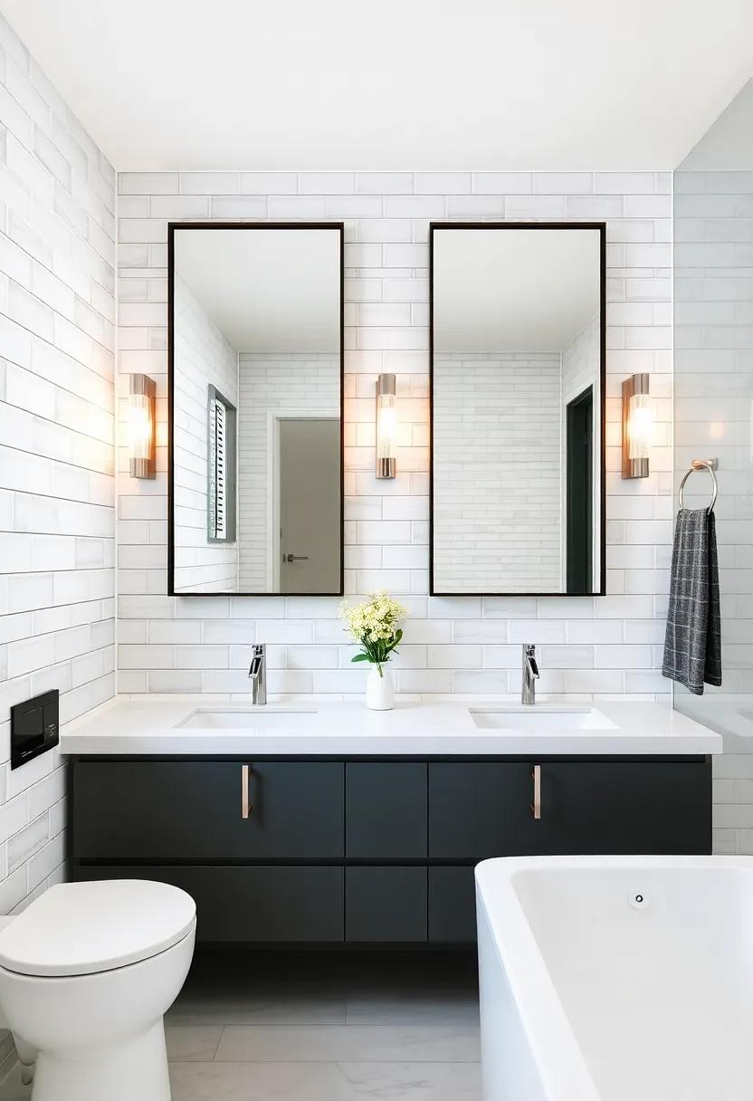 Statement Mirrors That Elevate Subway Tile Designs
