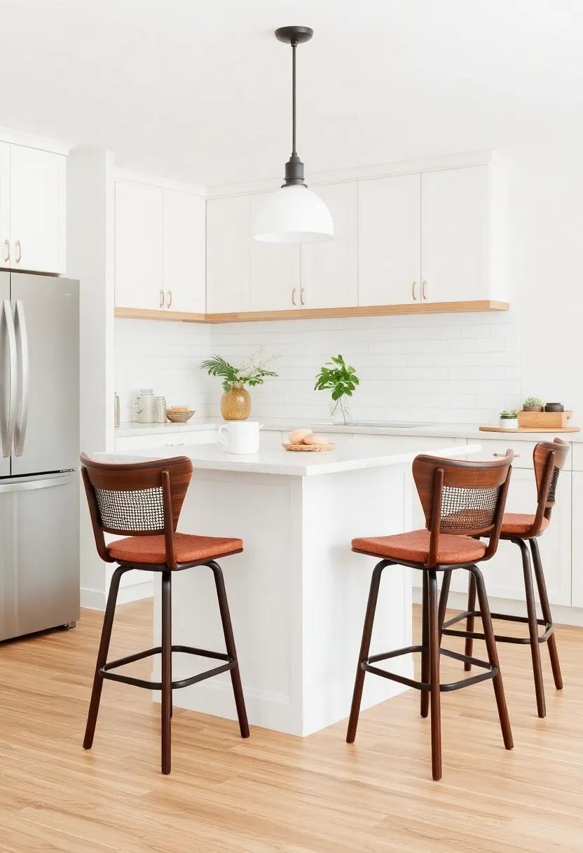 bistro Vibes: A petite, café-style ‍island, complete with high stools, evokes a charming bistro atmosphere, perfect for sipping coffee‍ or enjoying a light meal