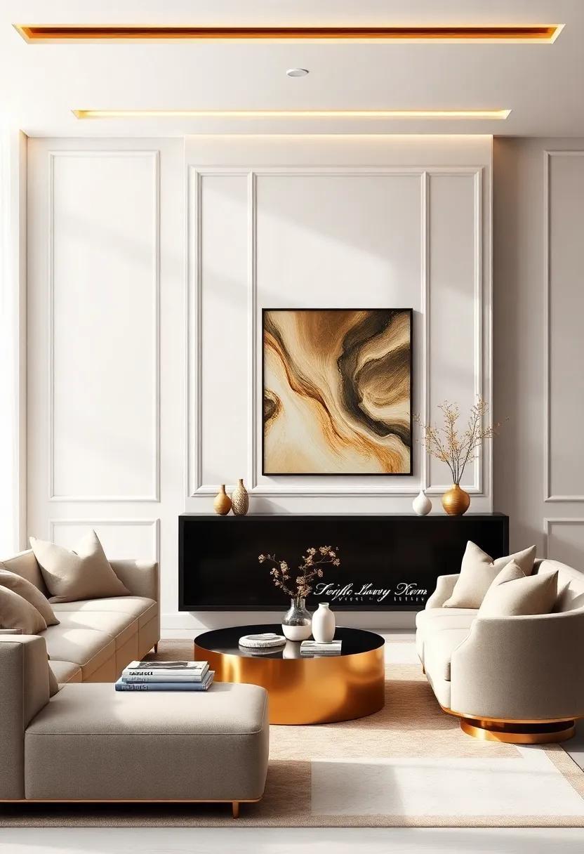 29 Stunning Ways to Incorporate Gold Accents into Your Luxury Living Room