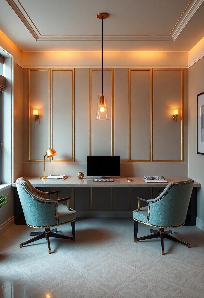 Sophisticated⁤ Workstations: Efficiently designed workstations with plush​ seating and elegant finishes ⁣showcase how function and style can blend seamlessly in an Art ‌Deco ‍setting