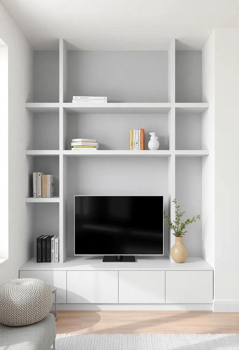 Stylish⁢ Built-In Shelves for a Minimalist Approach