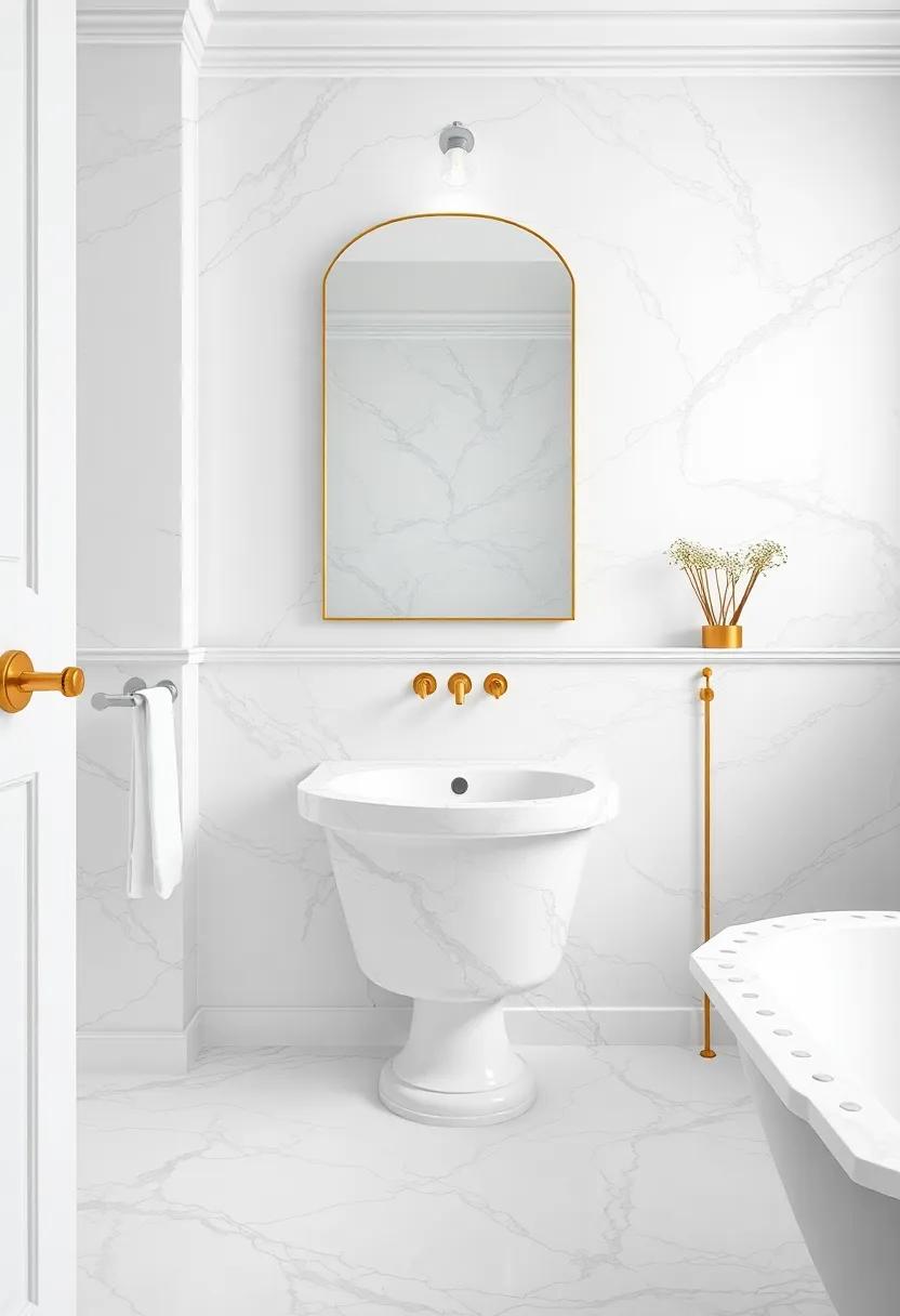 The ⁢Allure of Marble and Brass: A Harmonious Bathroom Duo