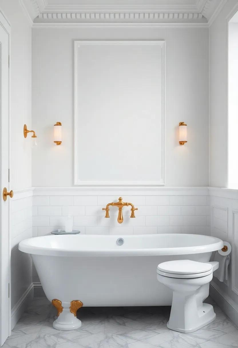 Timeless Charm ⁣of Classic​ Bathrooms with Intricate Brass Detailing
