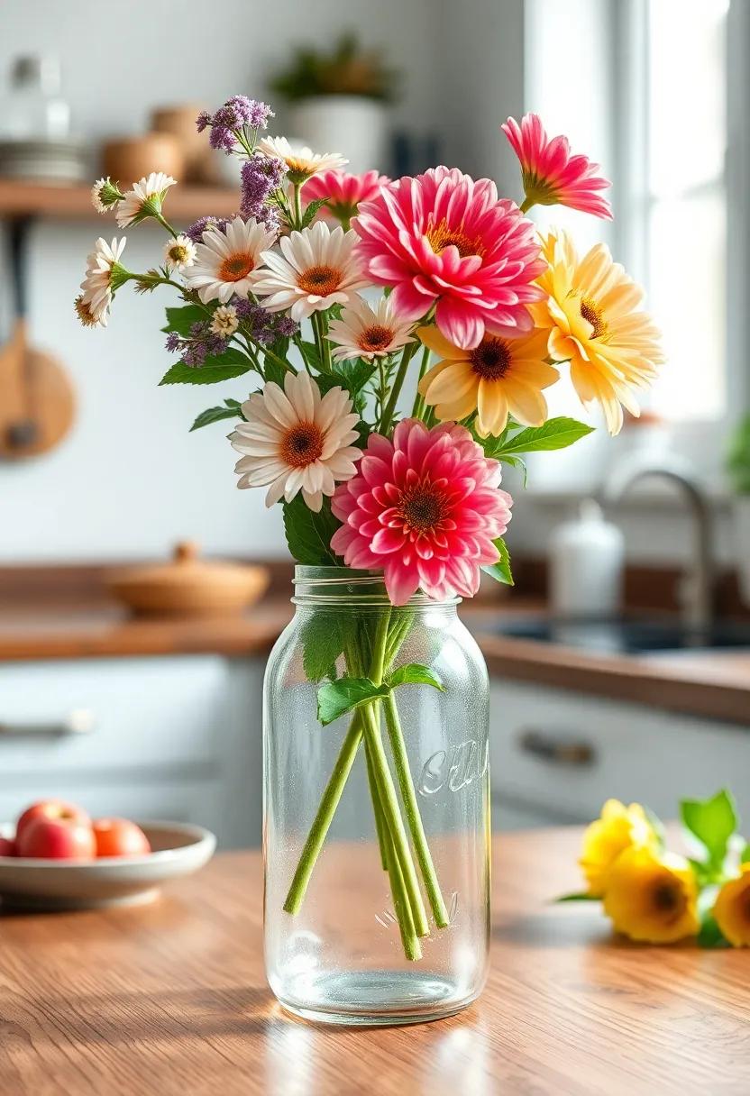 Fresh flowers in a Mason Jar: Brighten your kitchen with a simple bouquet; ⁢it ​adds cheer and life to⁤ your⁢ space