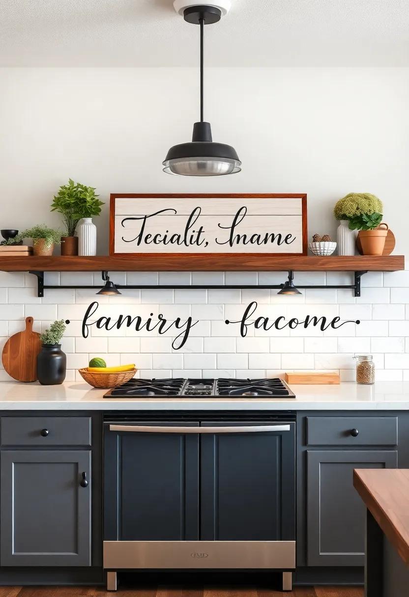 Personalized Family signage:‍ Add ⁢a personal touch with wooden signs or prints that feature your family‌ name or favorite sayings to make your kitchen⁢ truly feel like​ home