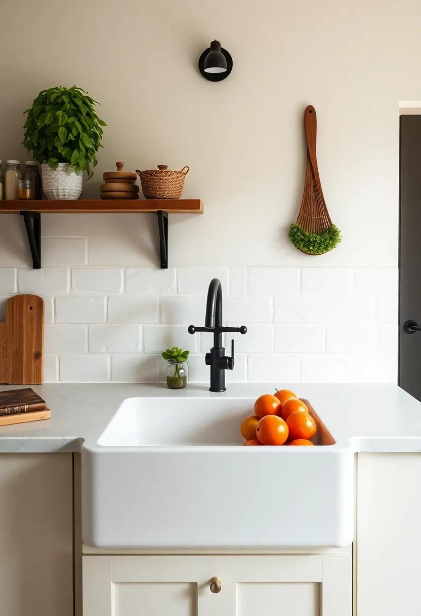 Rustic Farmhouse Sink: The heart of your ‍kitchen, offering both ⁢style‍ and functionality with its deep ⁢basin ideal for washing vegetables and​ pots