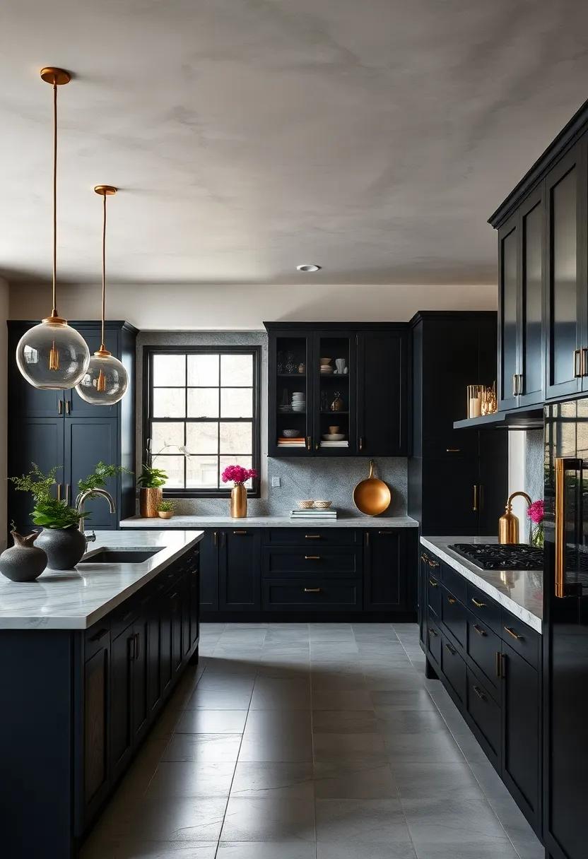 Refined Elegance: The⁣ Impact⁢ of Gold and Brass‍ Accents in ⁤Dark spaces