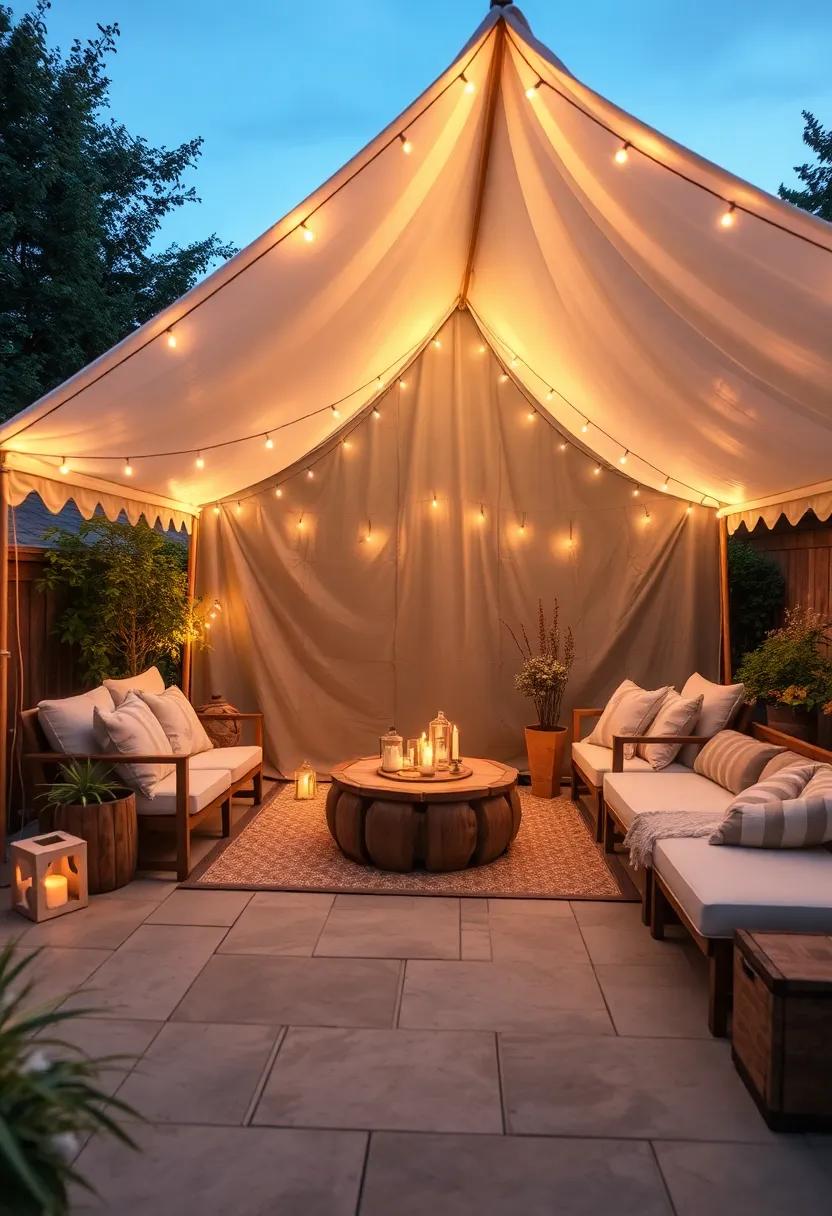 Backyard Camping Retreat: Create ⁤a tented⁤ area with ⁢fairy lights and comfy‌ seating for evenings, where kids can pretend to camp while ⁤parents enjoy ⁣cozy, candle-lit nights close by
