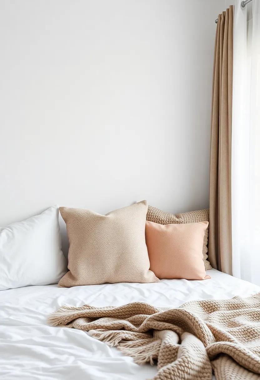 Play with Patterns:​ Incorporate throw pillows ‍with⁣ subtle geometric patterns to​ add visual interest while maintaining a serene atmosphere