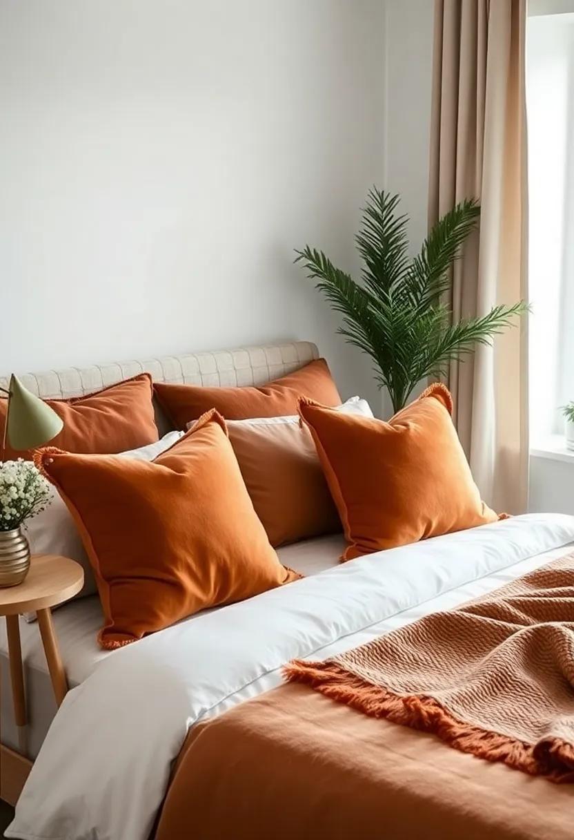 Opt for Earthy Tones: Choose ‌throw pillows in warm earthy tones like terracotta and olive green to bring a touch of nature indoors