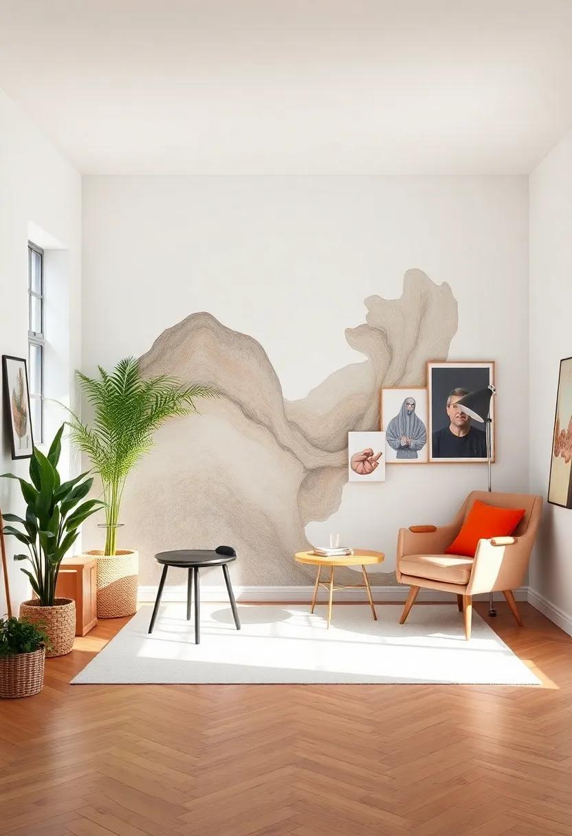 Consider a mural or statement wall ‌as a backdrop‌ that sparks inspiration and reflects your⁣ artistic style
