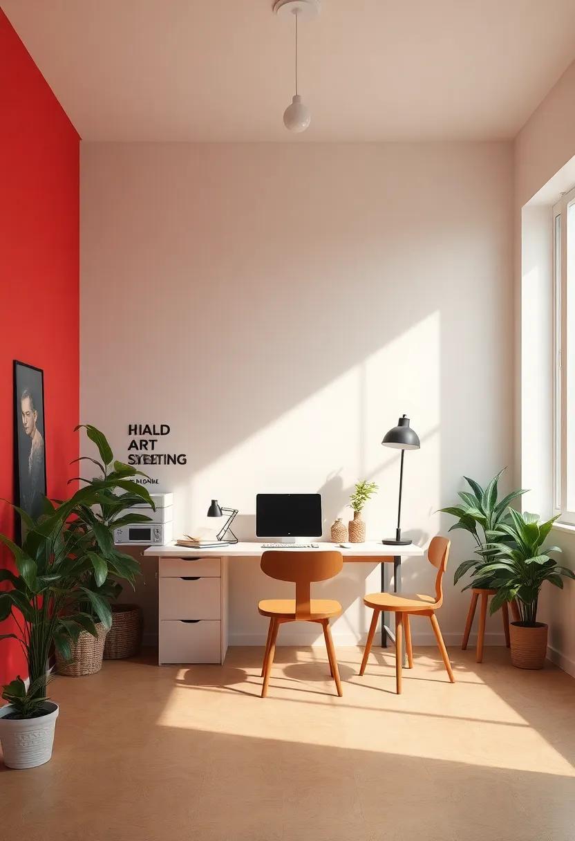 Opt for a color palette that energizes you, using both bold and neutral tones⁢ to‍ create a balanced, ⁣stimulating environment