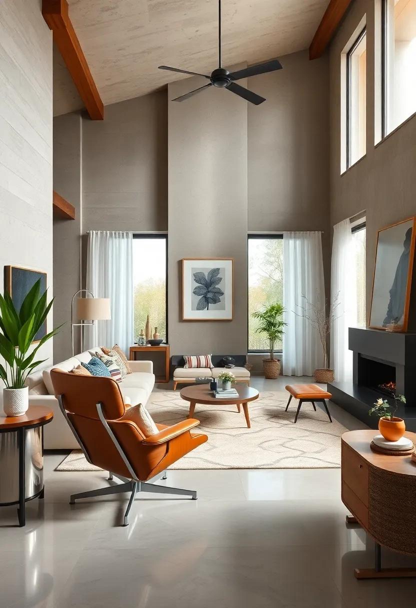 Celebrate the simplicity of form​ and ⁢function ⁤in a contemporary living room where ‌an eames chair is integrated‌ into a space⁤ that prioritizes both style and comfort