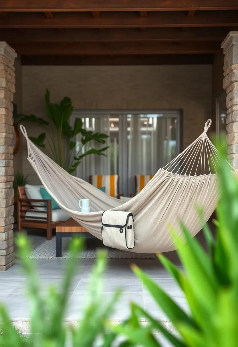 Hammock with Built-In Cooler Pouch: Relaxation meets convenience with this innovative hammock that has a pouch for cooling your beverages right next to you