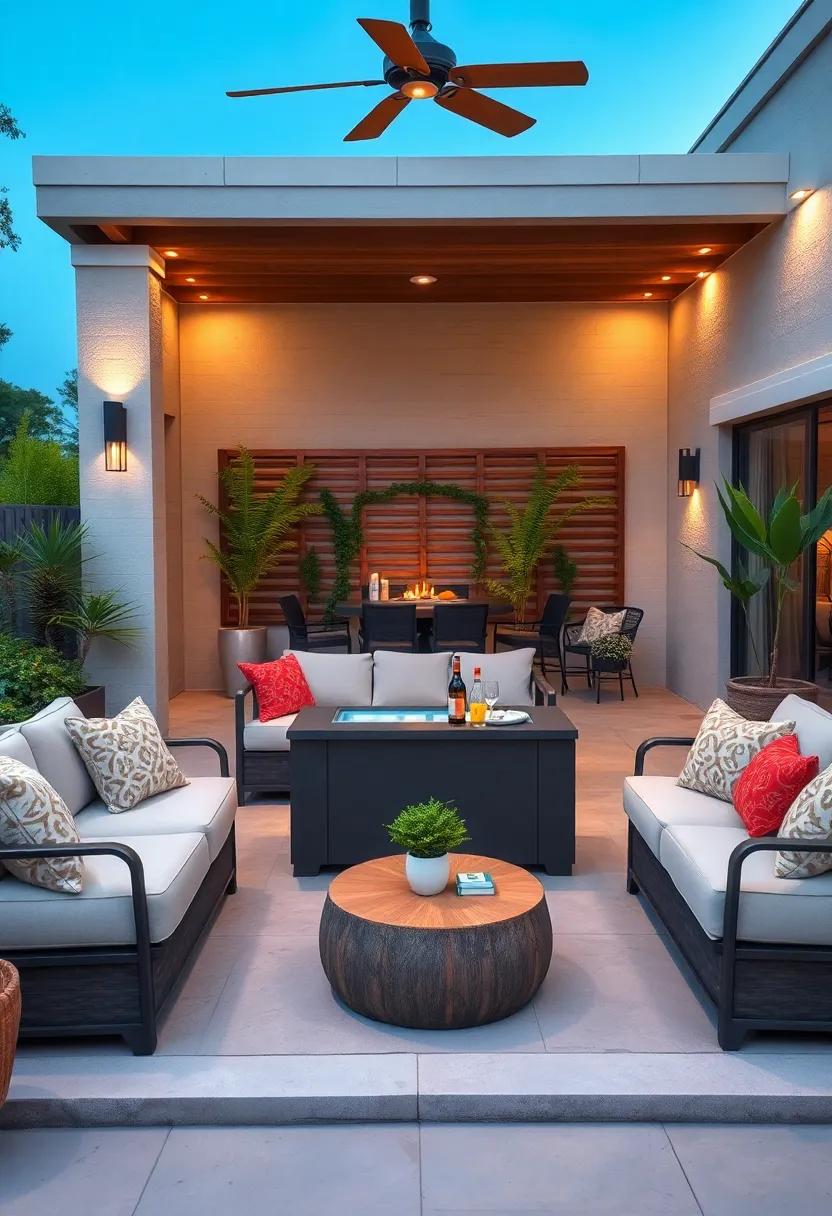 Sofa Table with Ice Compartment: This elegant sofa table features an ice compartment, making it easy to serve drinks during outdoor gatherings