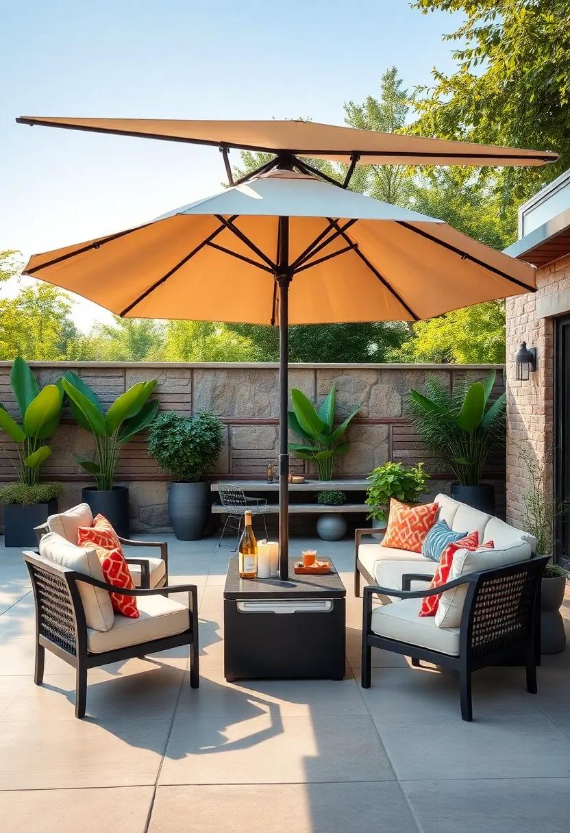 Umbrella with Built-In Cooler: Stay out of the sun while keeping beverages icy cold under an umbrella that cleverly includes a cooling compartment in its base