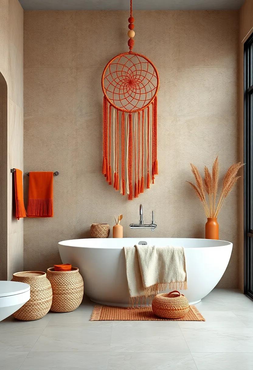 Craft a dreamcatcher‌ with terracotta beads for an enchanting bohemian element that ‌hangs delicately in your⁤ bathroom