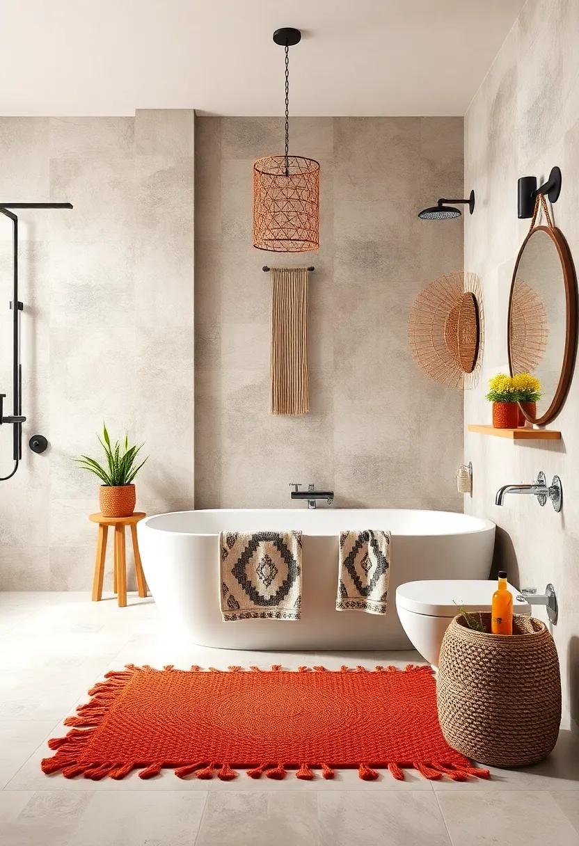 Finish ⁣off with a terracotta shower‍ mat to ⁤tie in⁢ the theme ⁣while providing comfort ⁤underfoot