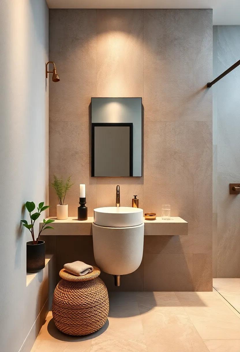 Choose a pedestal ⁤sink or wall-mounted ⁢vanity to create the illusion of spaciousness while saving materials