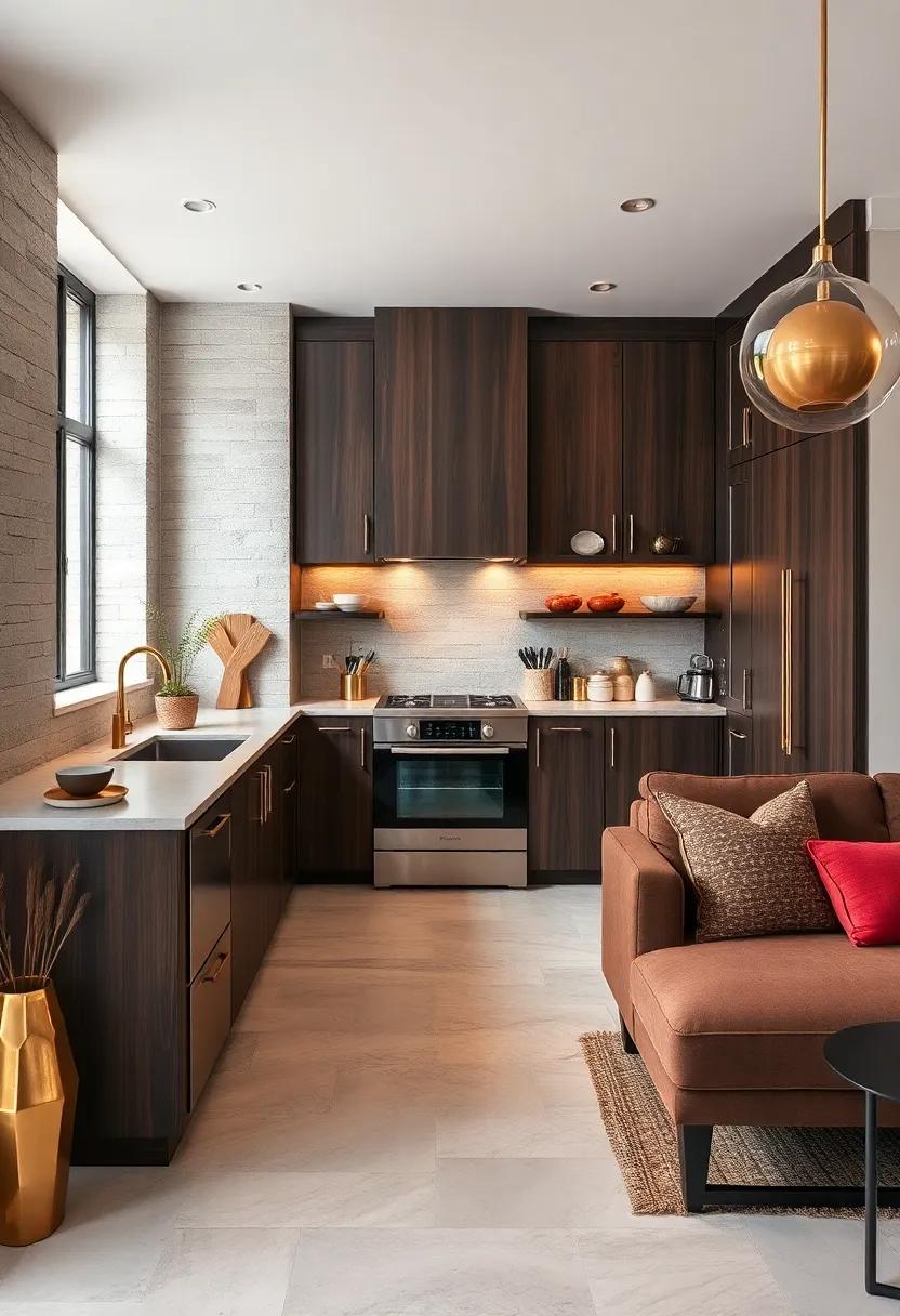 Incorporate metallic Accents: ⁤Add brass or gold⁣ fixtures to ⁣bring an element of luxury against the deep wood tones