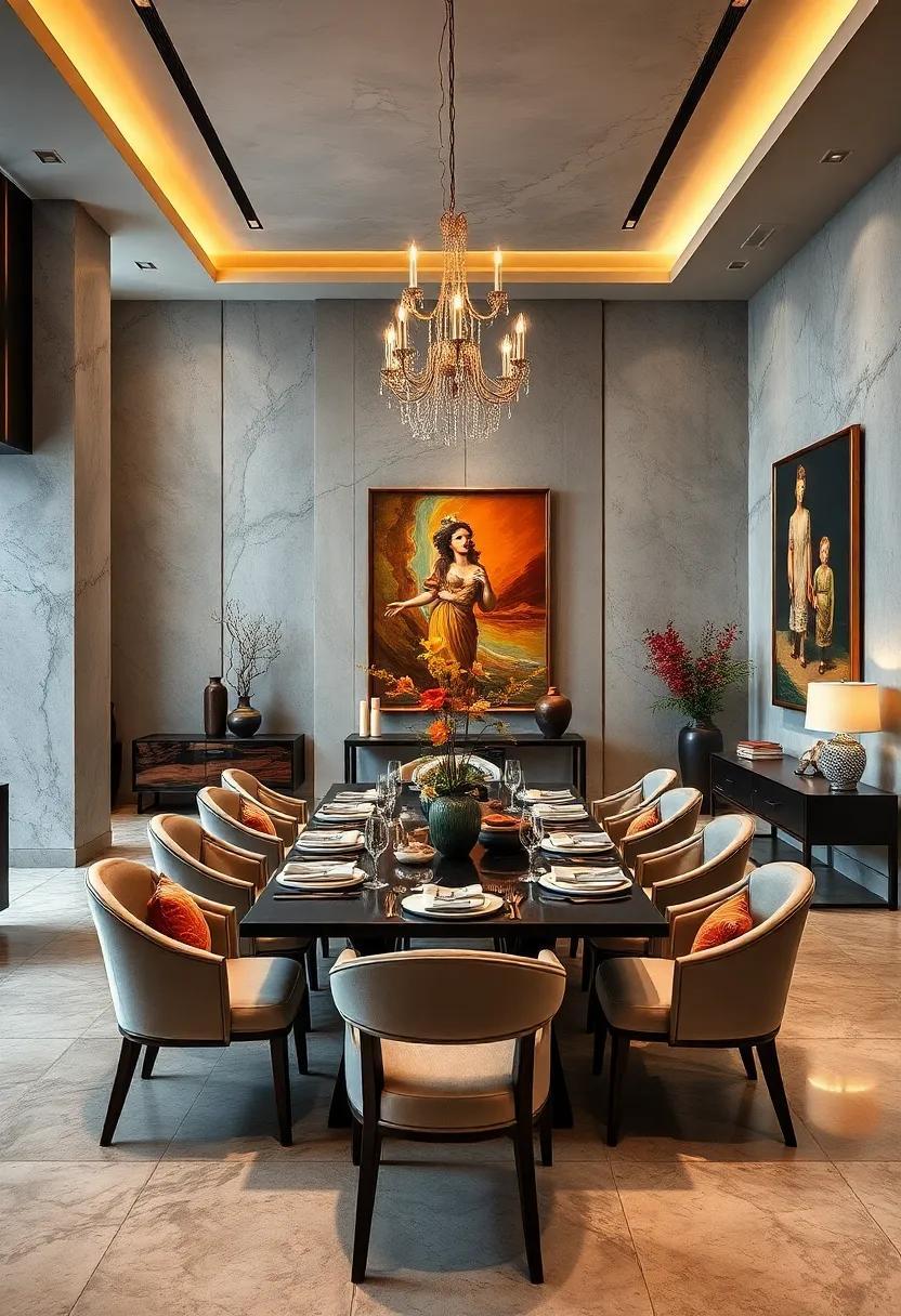 25 Exquisite Luxury Dining Rooms Featuring Stunning Art Displays for Every Taste