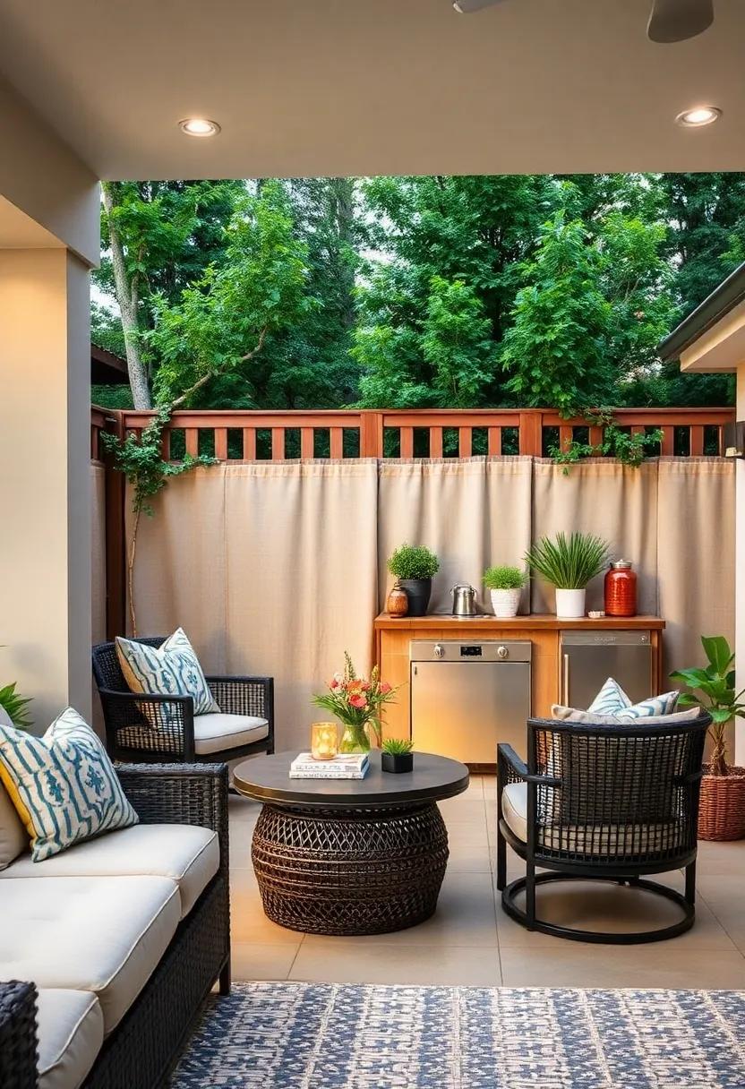 Outdoor⁣ kitchen Fence: A stylish ⁣fencing solution that integrates a​ mini ‍outdoor kitchen‌ area, complete with storage for utensils ​and grilling supplies, perfect for entertaining
