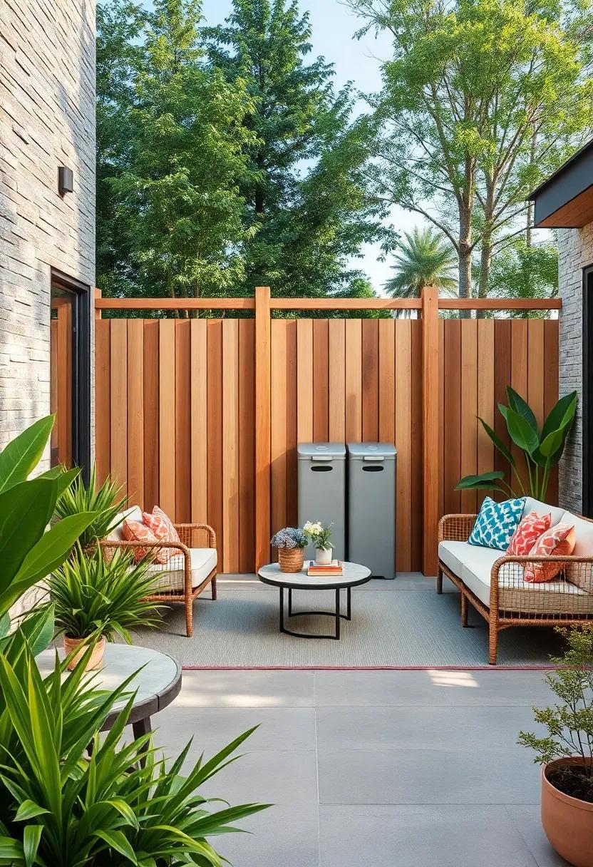 Recycling Bin Fence: A smart ⁤fence design that ⁣cleverly conceals recycling ⁢bins within its structure,‍ keeping⁤ your ​outdoor​ space tidy and organized