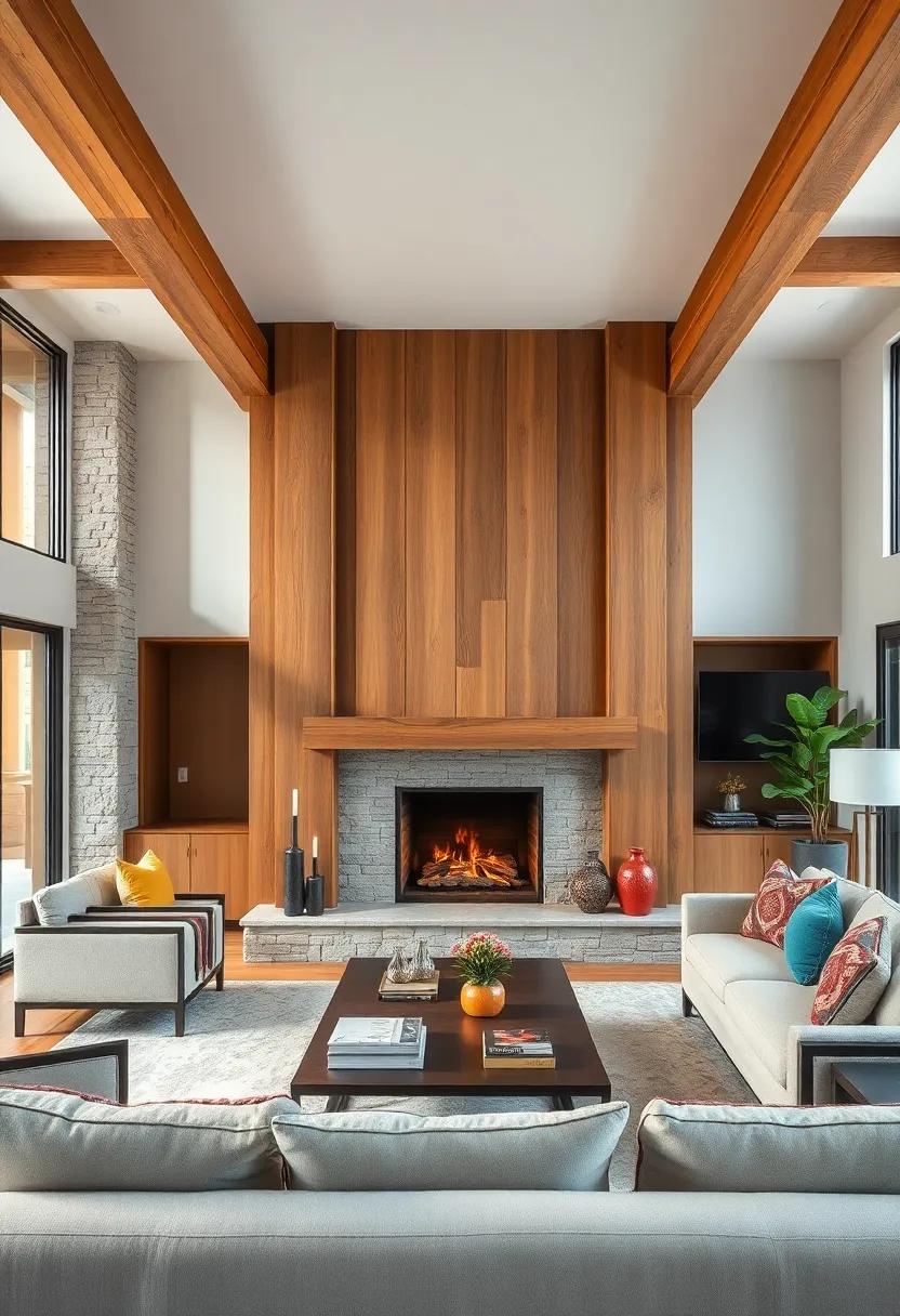 Wrap the ⁤fireplace in warm paneling that complements the wood beams, creating a cohesive, harmonious look that invites relaxation and‌ conversation