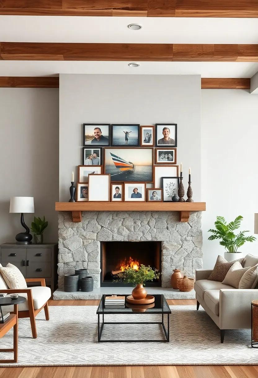 create a ⁤gallery wall of framed family photos ‌above the mantel, making your fireplace a⁤ personal narrative of love and memories