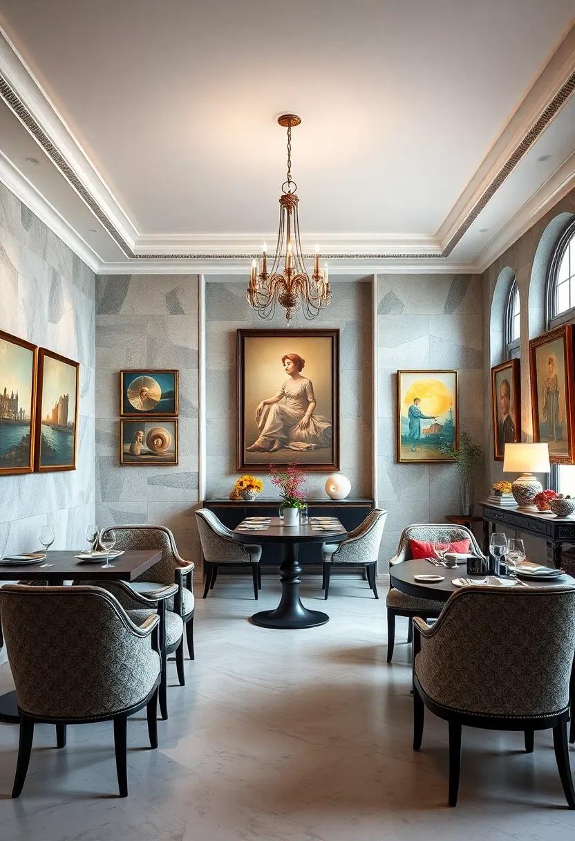 Vintage Glam: A nostalgic dining room ⁤adorned with Art Deco pieces and retro artworks,bringing a touch of the past into the modern dining experience