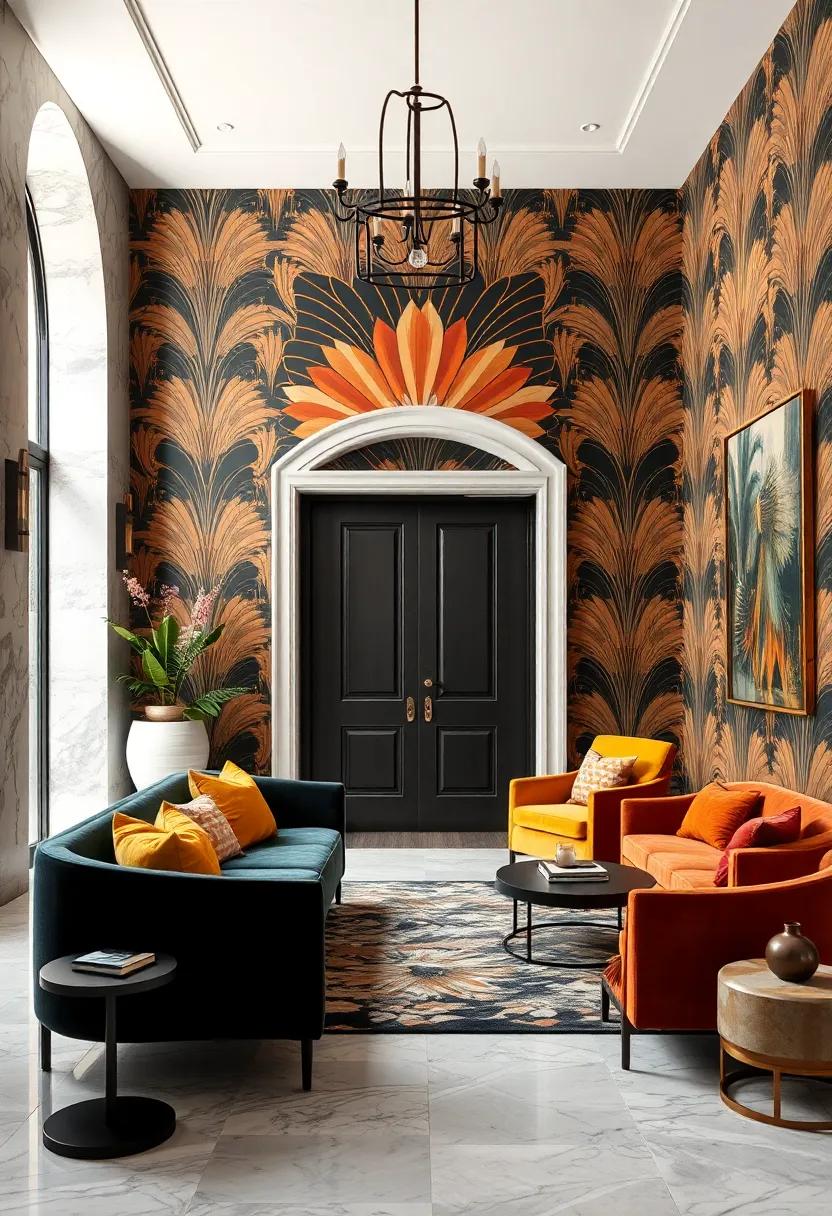 Art deco elegance: A striking art deco print that infuses luxury and sophistication, setting the tone for a stylish home