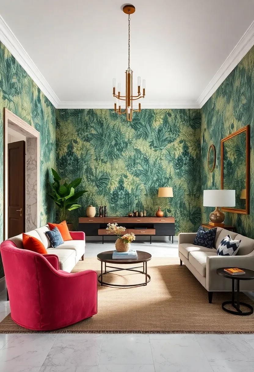 Layered textures: Textured wallpapers with tactile elements that invite touch, creating a multi-sensory experience