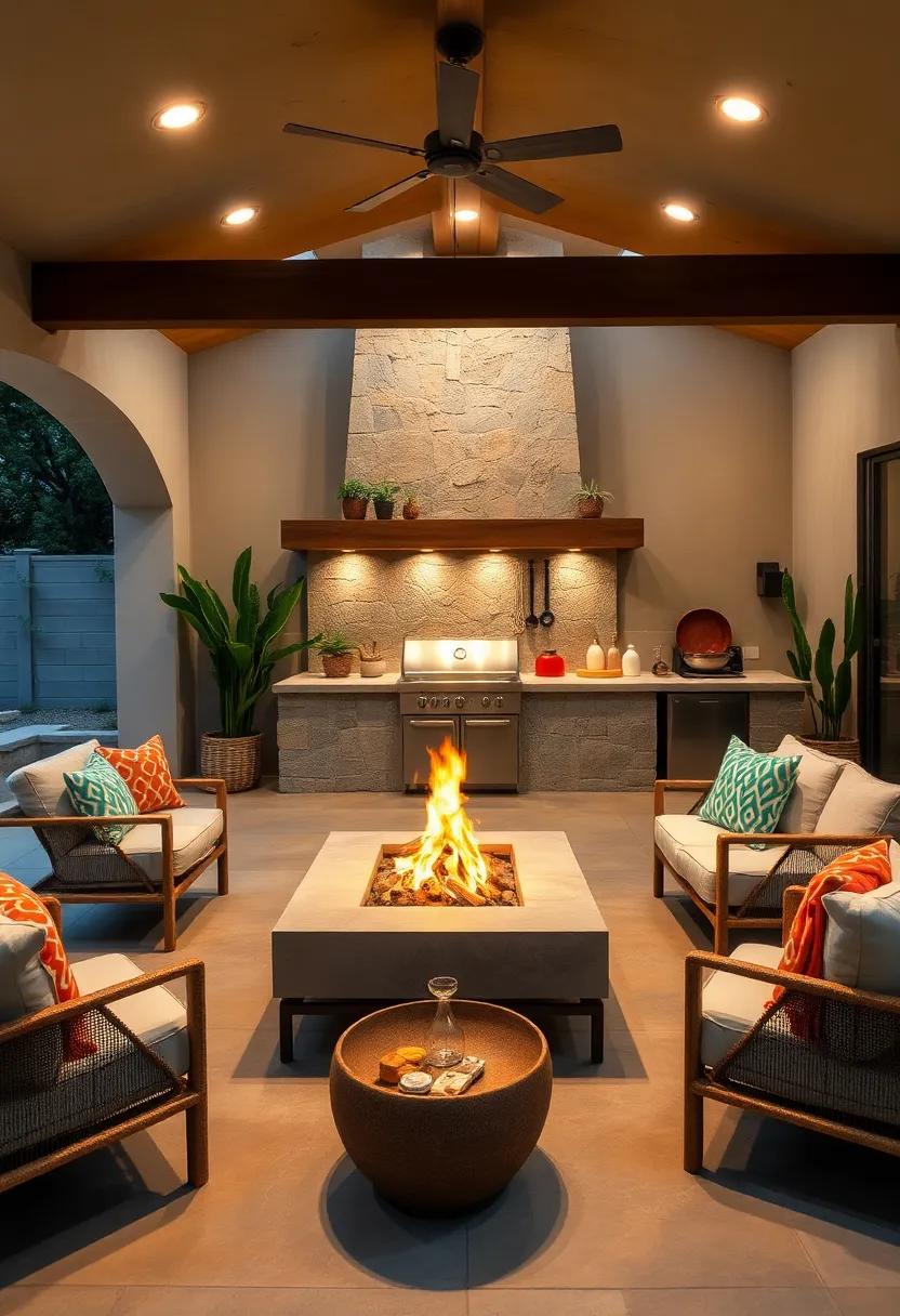 Fire‍ Pit: Integrate a ‍fire pit for cozy gatherings and a ‍space‍ to enjoy⁤ evening conversations, s’mores, and extra warmth