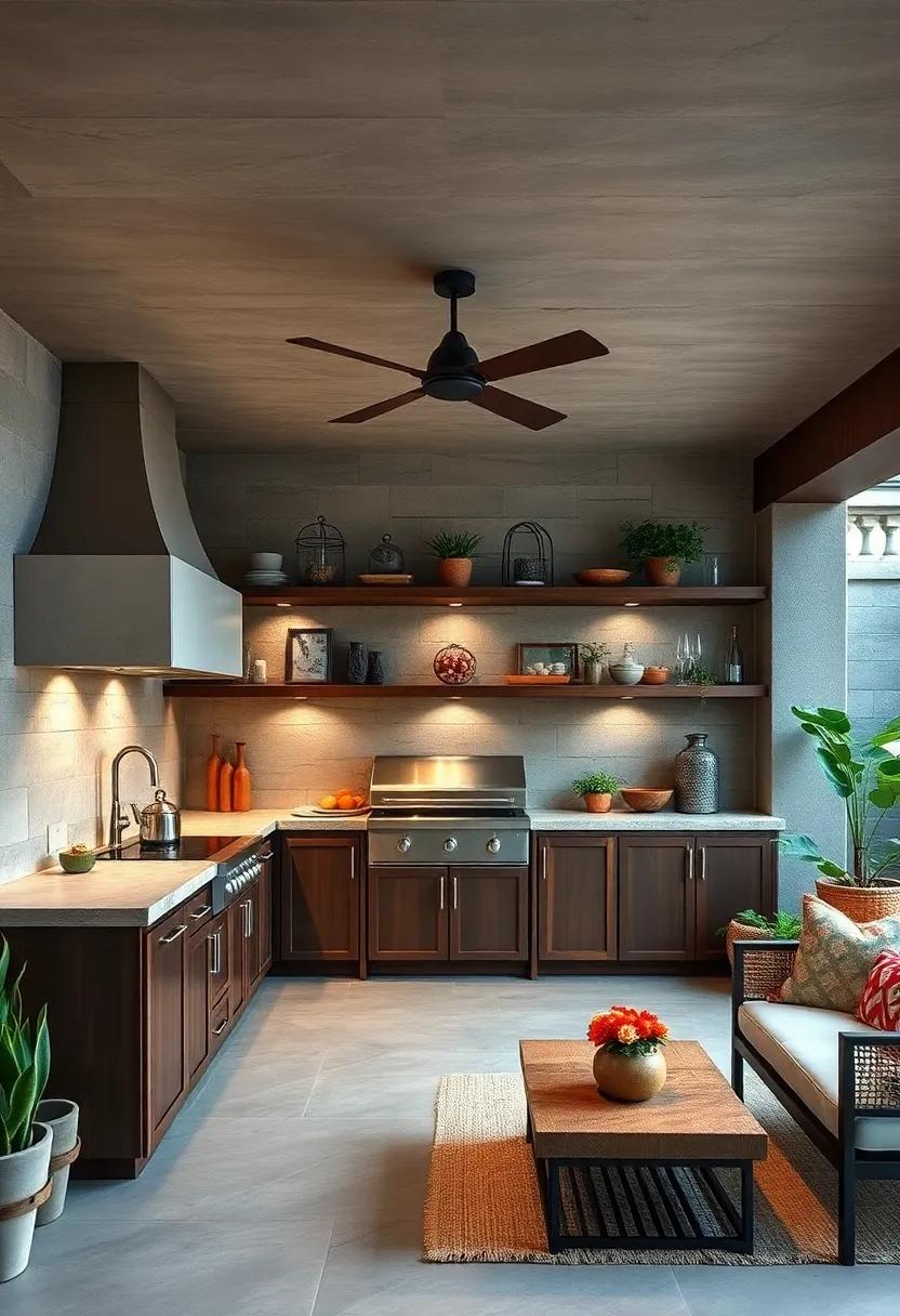 Storage Solutions: Incorporate cabinets and shelves that⁤ blend well with your design while providing practical storage for⁣ utensils and supplies