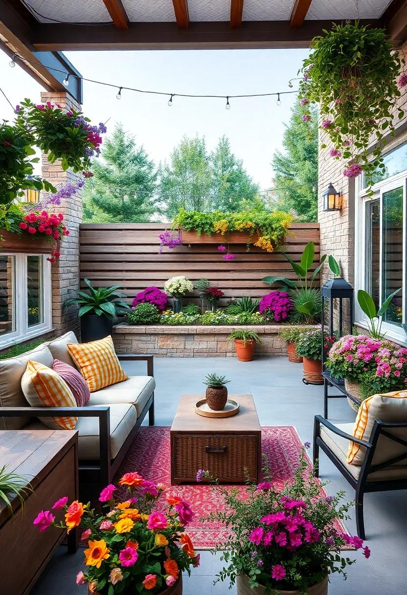 Botanical Beauty: Introduce colorful flower beds or window boxes to your patio design, providing a ‍natural burst⁢ of color that changes with the seasons