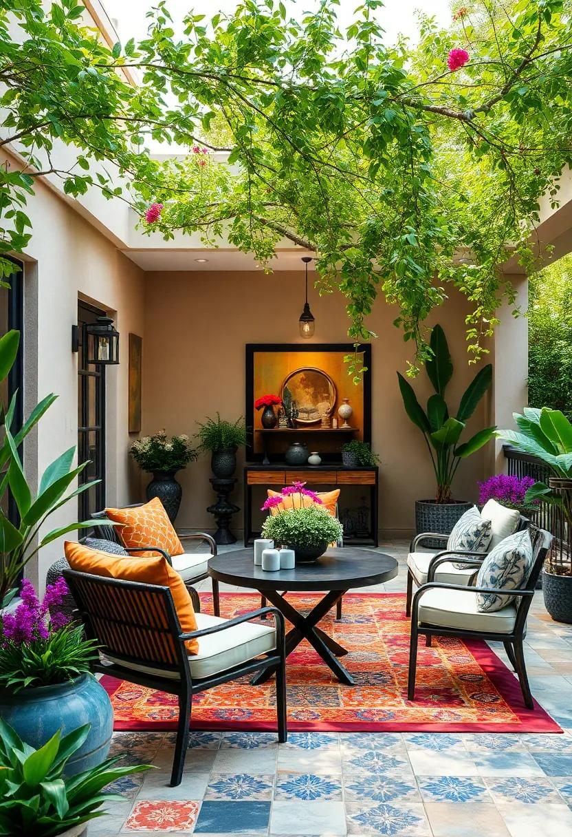 Colorful Tile Splash:​ Add colorful ​tiles to outdoor tables or flooring for an‍ artistic touch that makes a strong​ statement in⁢ any patio design