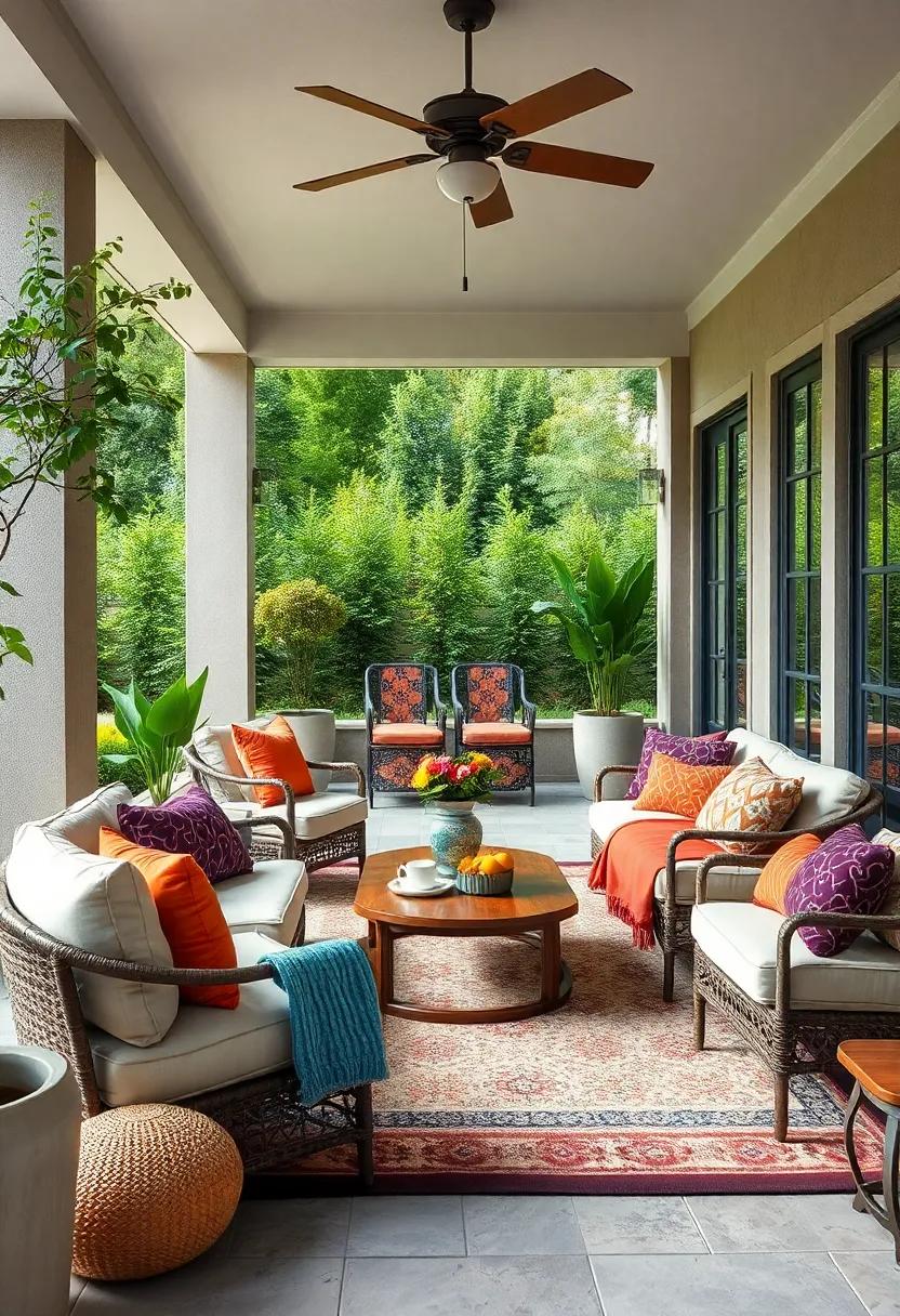 Layered ⁢Textiles: Combine ⁢various ⁣fabrics in‍ complementary colors for cushions,throws,and rugs to create a cozy and inviting outdoor living space