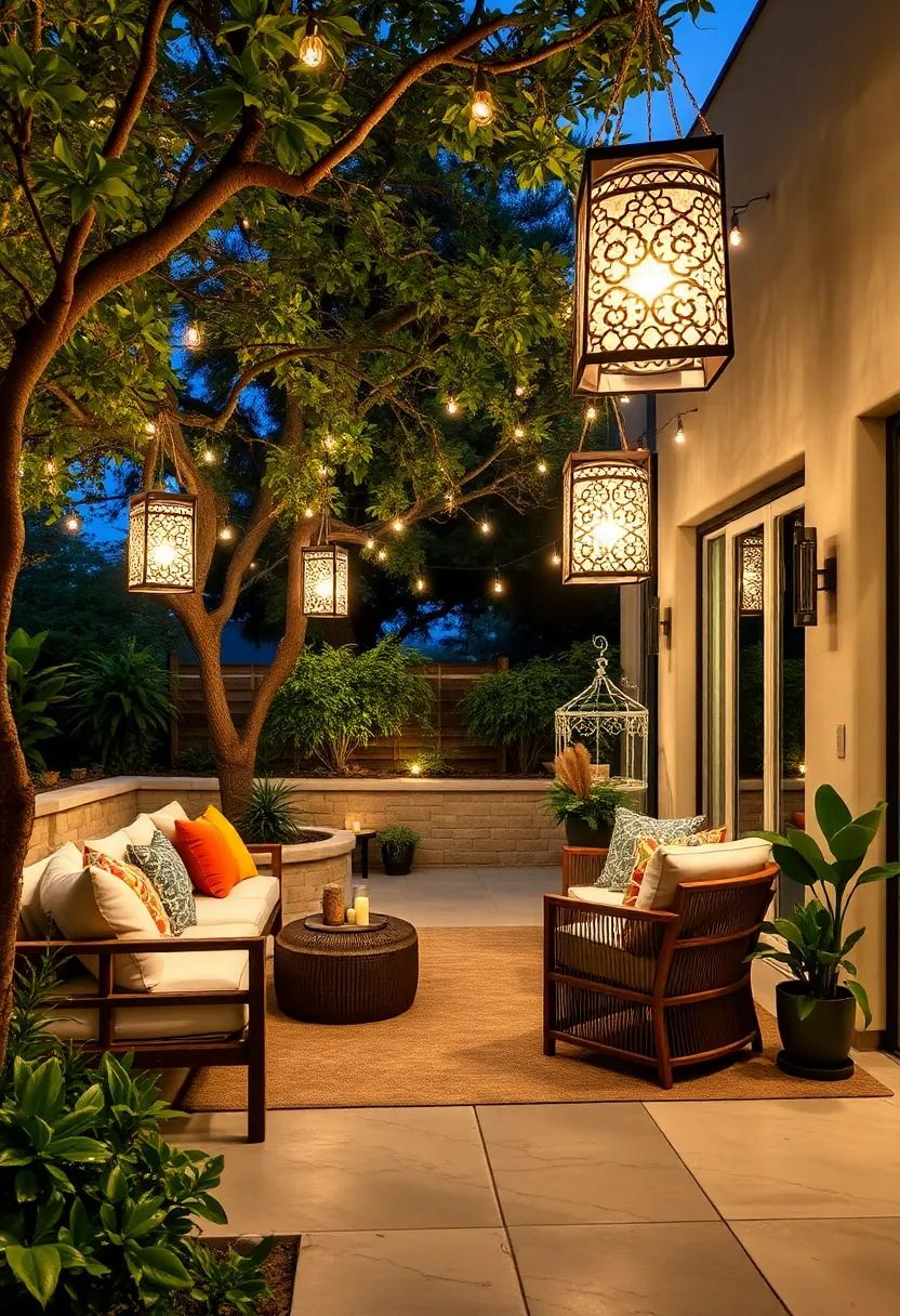 Hanging⁣ Magic: ⁢Suspend oversized lanterns ‌from tree ​branches ⁣or beams, creating a mystical canopied effect that⁤ dances in the night breeze