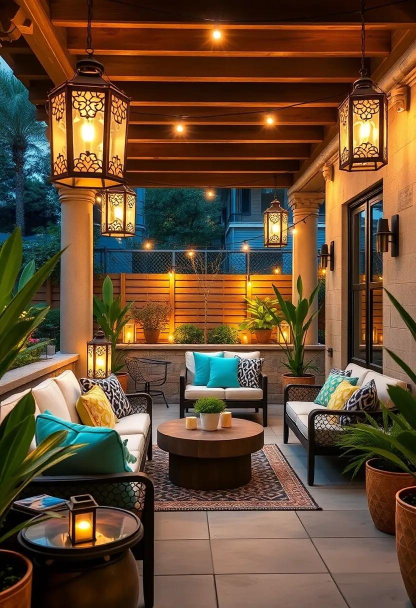 Terraced Lighting: For multi-level patios, use lanterns ⁢on ​each tier to create a cascading ‌effect of light throughout the ⁢areas