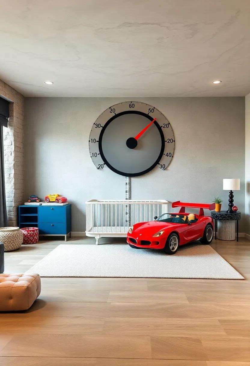 Speedometer ⁣Growth Chart:​ Track your‍ child's ‌growth with a speedometer-themed chart, adding a fun​ twist to the traditional growth record